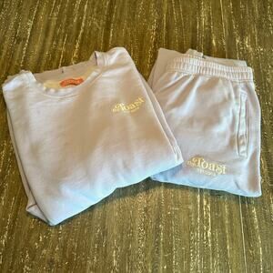 Women’s The Toast Sweatshirt Sweatpants 2-Piece Set Lavender, XXL Top XL Bottom